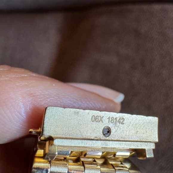 Michele 18mm Gold Plated Metal Bracelet Watch Band - Picture 15 of 16